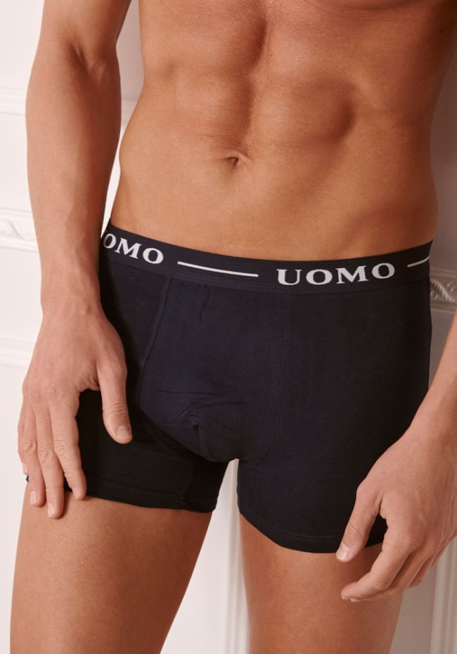 Men's boxer with outer rubber