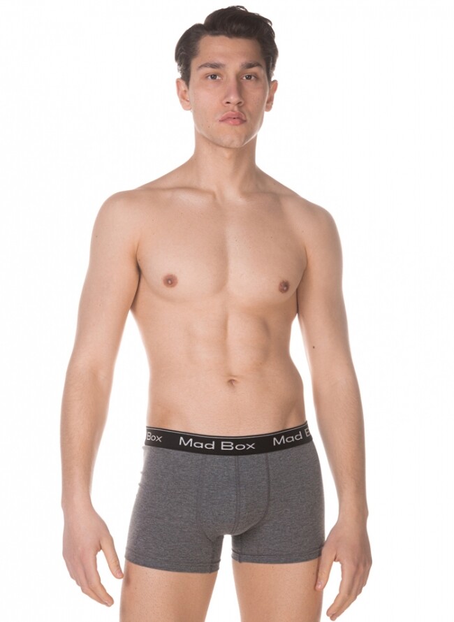 Men's boxer with outer rubber