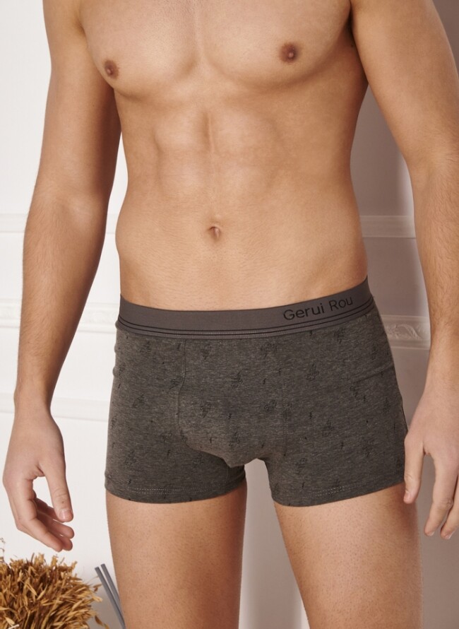 Men's boxers with outer elastic and thunder pattern