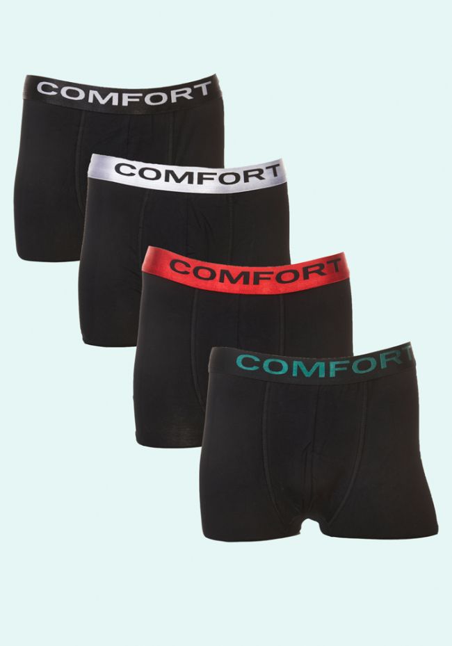 Boxer ανδρικό με εξωτερικό λάστιχο με logo Comfort (Οικονομική συσκευασία 4 τεμαχίων)