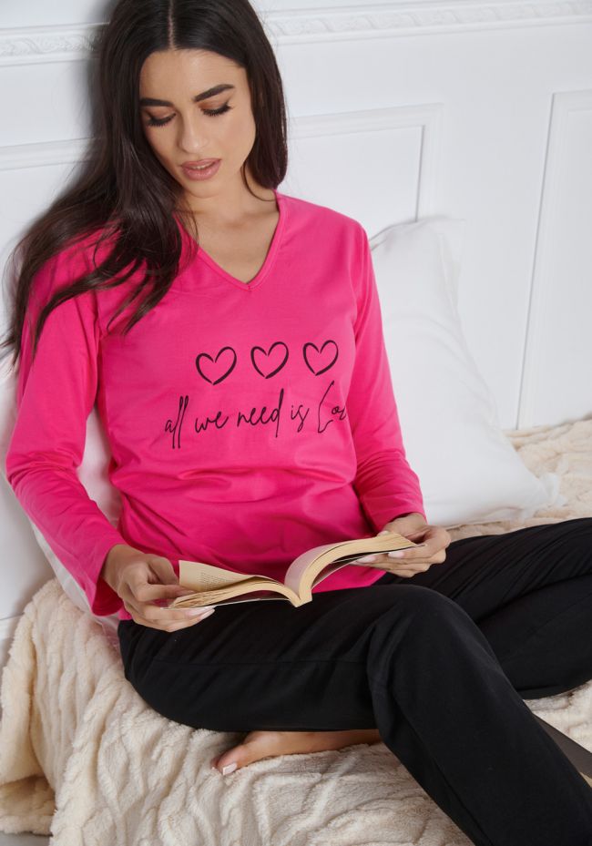 Pajama women with hearts and logo