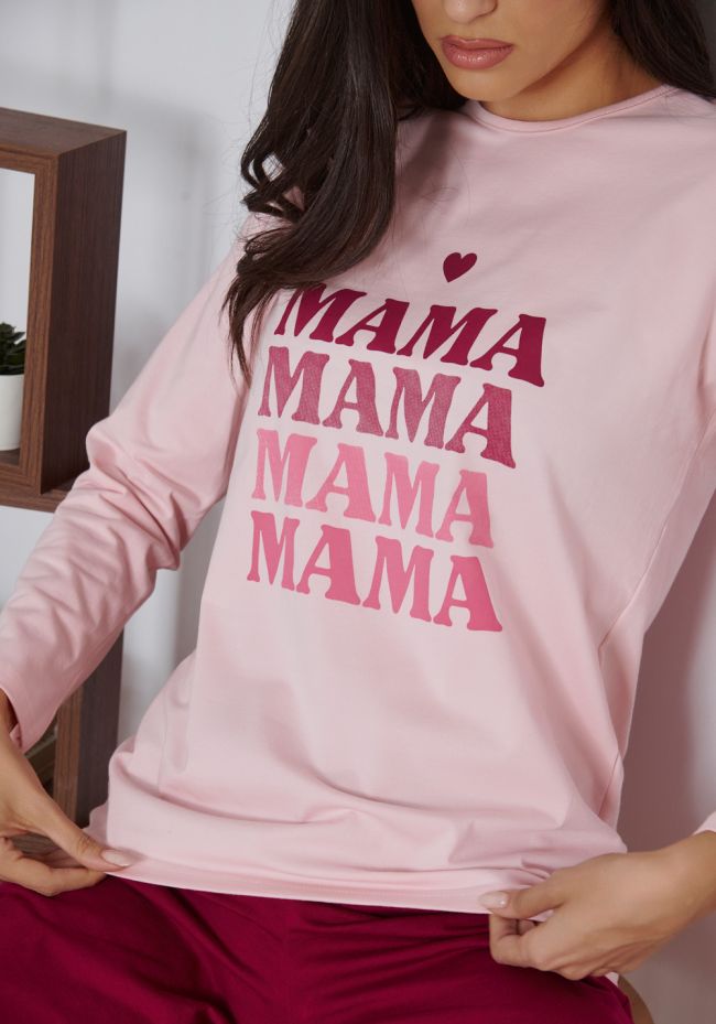 Πιτζάμα γυναικεία με logo Mama