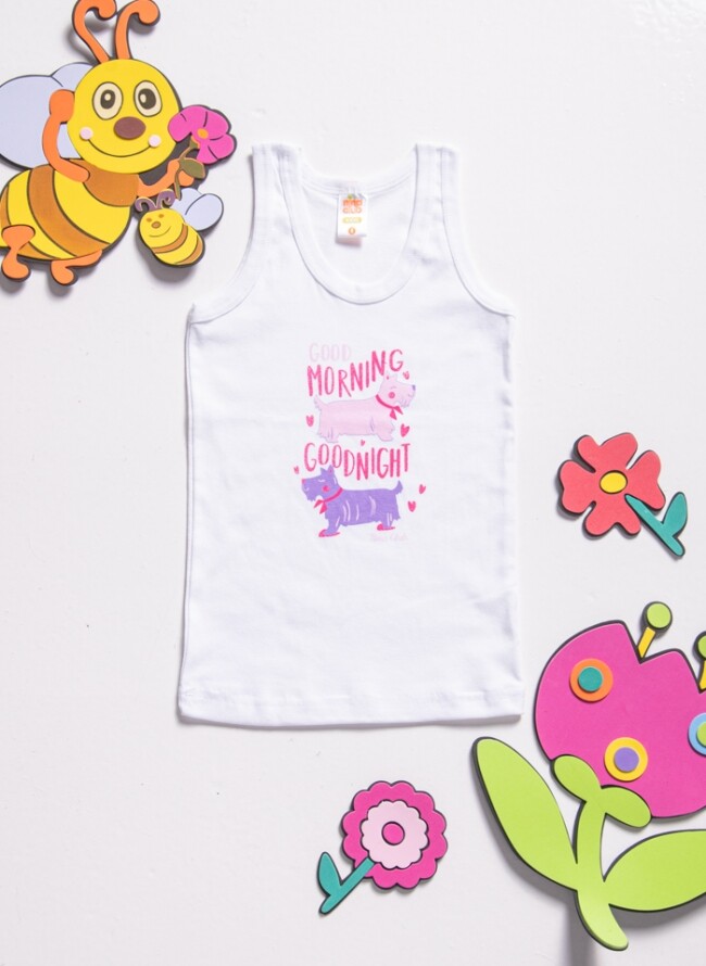 Children's sleeveless shirt with dogs