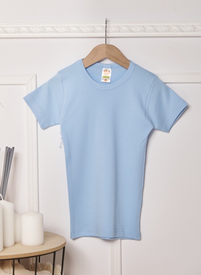 Children's short-sleeved single-colored shirt