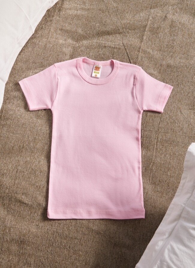 Children's short-sleeved single-colored shirt