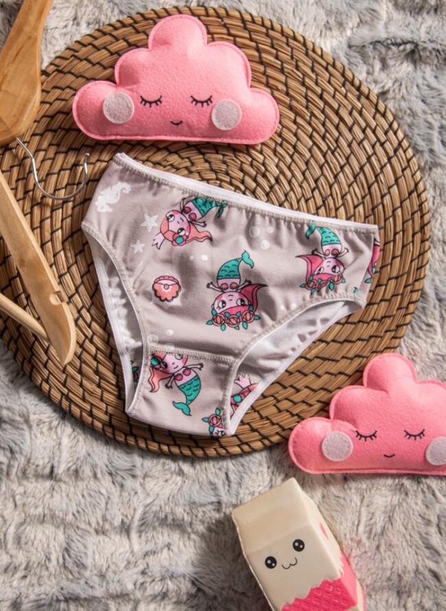 Children's panties with mermaid design