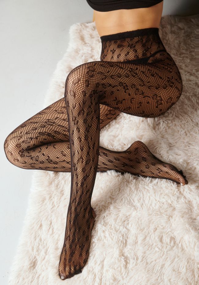 Καλσόν διχτυωτό με animal print σχέδιο