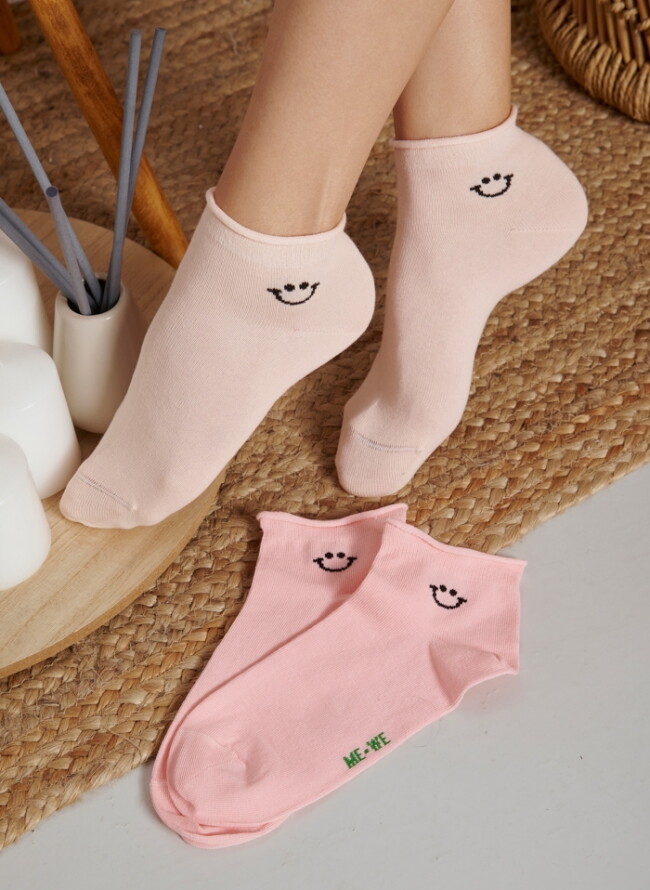 Me-We Women's semi short socks economy package of 2 pairs