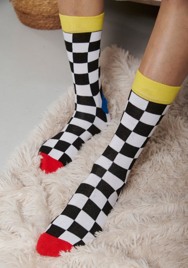 Κάλτσες ανδρικές με ασπρόμαυρα τετράγωνα