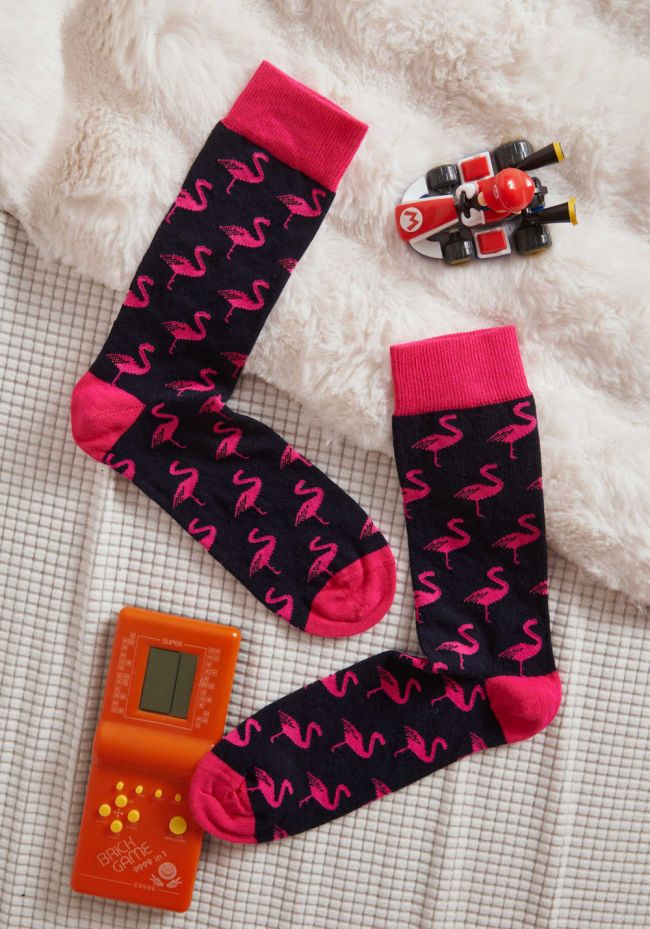 Men's socks with flamingo