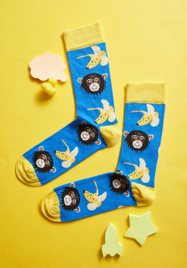 Men's socks with bananas