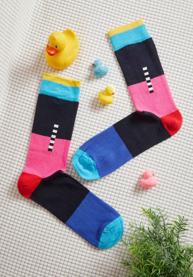 Men's multicoloured striped socks