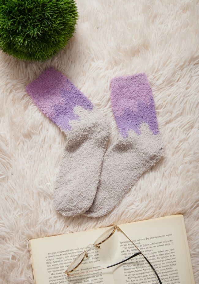 Κάλτσες γυναικείες φλις με τριχρωμία
