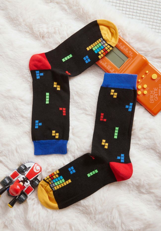 Κάλτσες γυναικείες με κομμάτια tetris