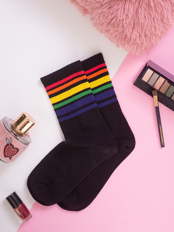 Womens socks with colorful stripes