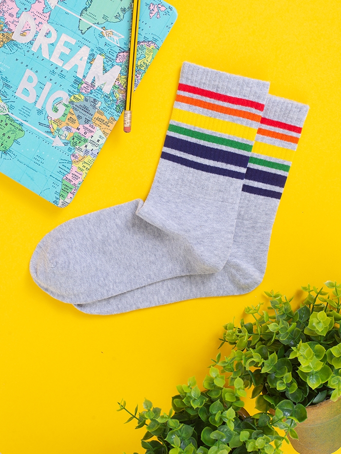 Womens socks with colorful stripes