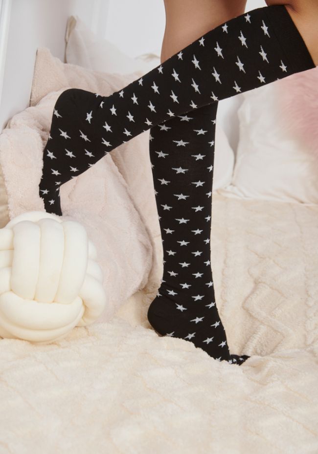 Κάλτσες γυναικείες Me-We τρουακάρ με lurex σχέδια