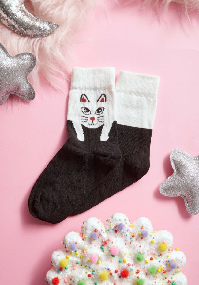 Kάλτσες παιδικές με γάτα