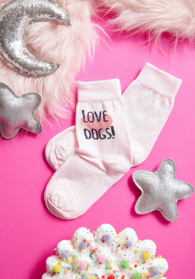 Children's socks with hearts and logo