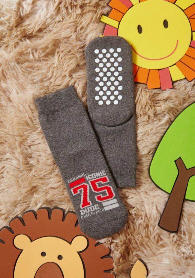 Children's socks with slippers and number