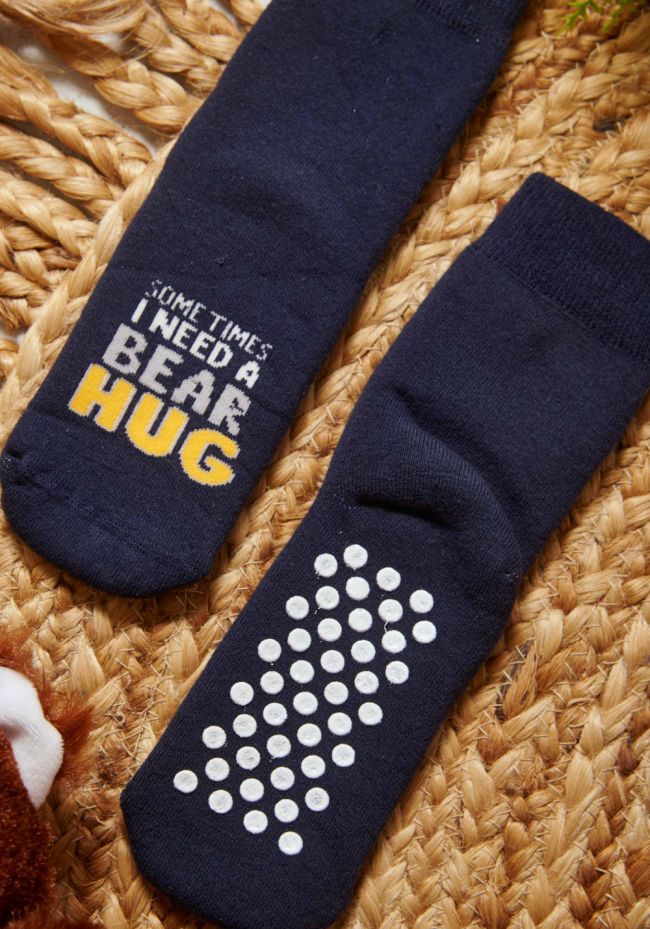 Children's socks with slippers and logo