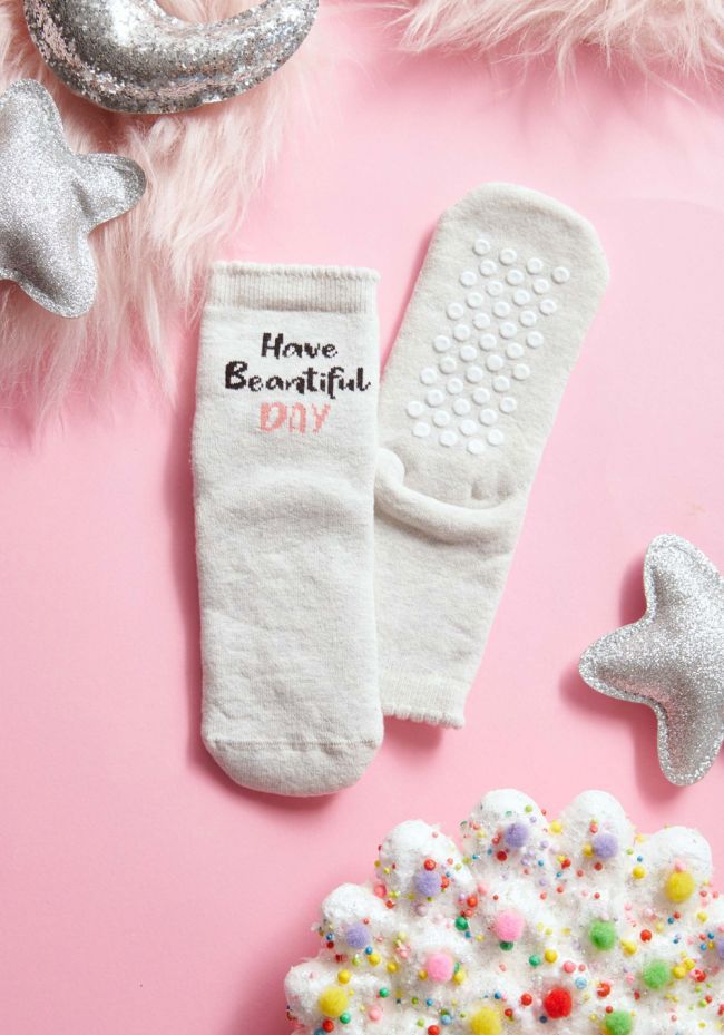 Children's socks with slippers and logo