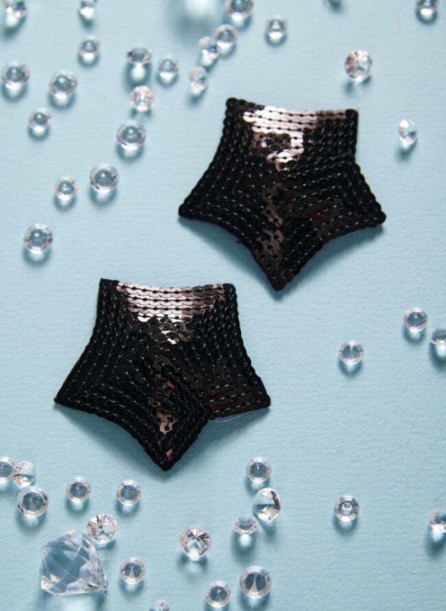 Nipple covers stars with rhinestones