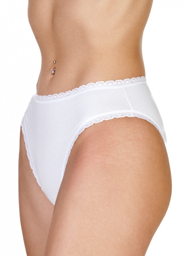 Regular high waist panties with lace economy package of 2 pieces