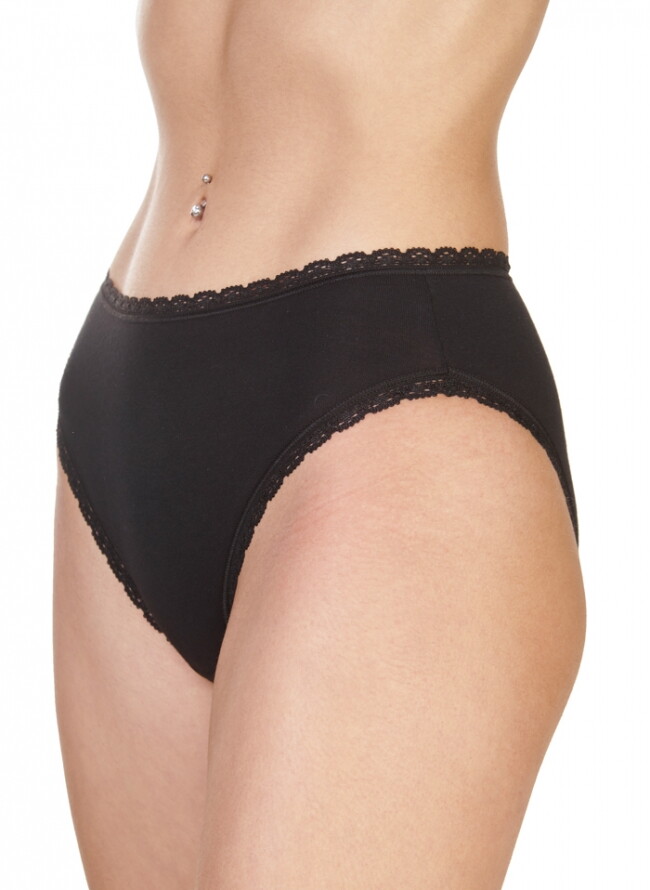 Regular high waist panties with lace economy package of 2 pieces