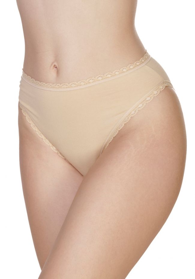 Regular high waist panties with lace economy package of 2 pieces