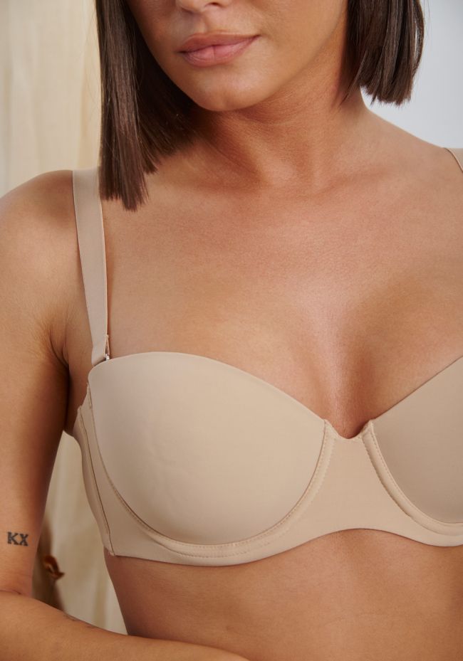 Luna Secret Sense Μπεζ Strapless Σουτιέν 11074 Cup D-E