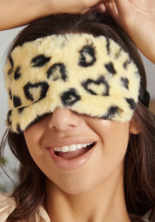 Μάσκα ύπνου χνουδωτή animal print