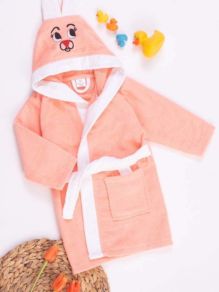 Childrens bathrobe with hood