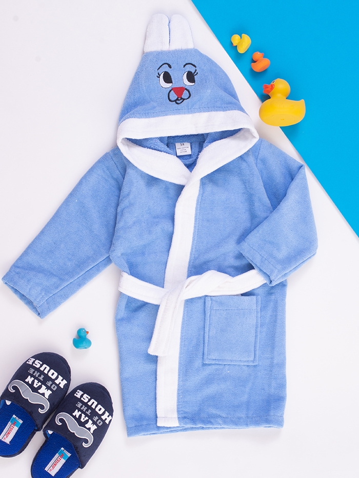 Childrens bathrobe with hood