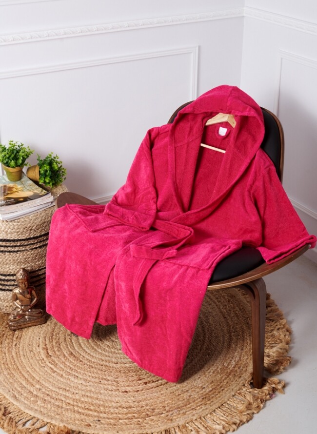 Unisex hooded bathrobe