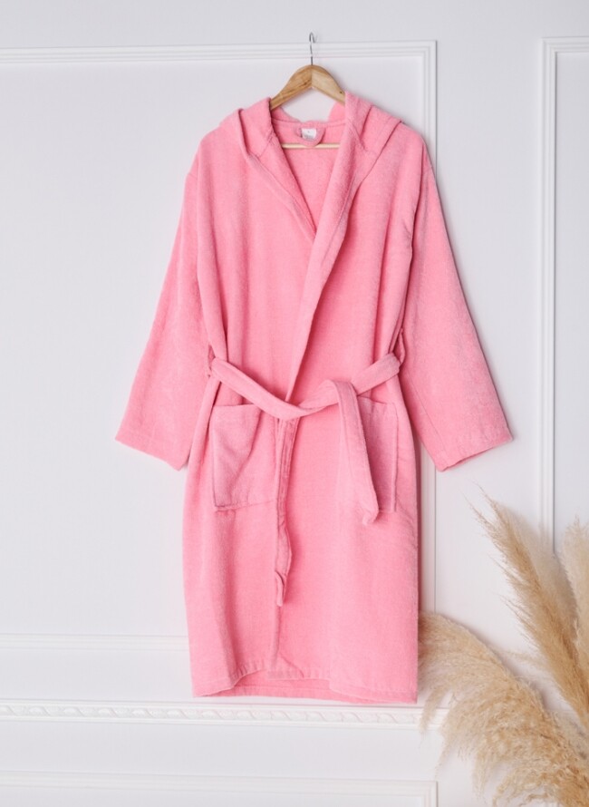 Unisex hooded bathrobe