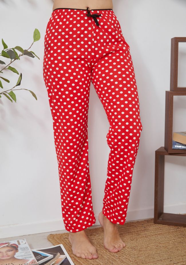 Pajama pants with polka dots