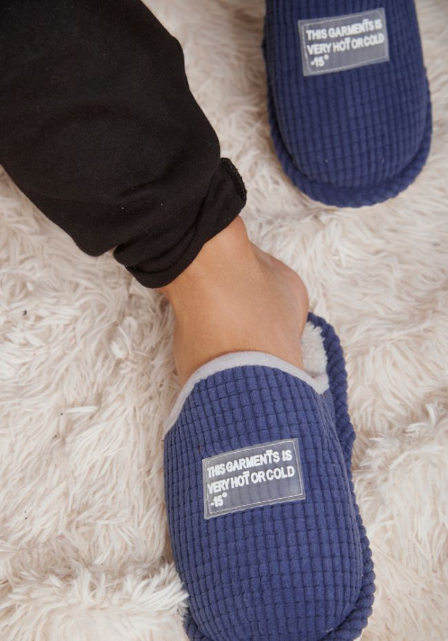 Men's knitted slippers with logo and logo