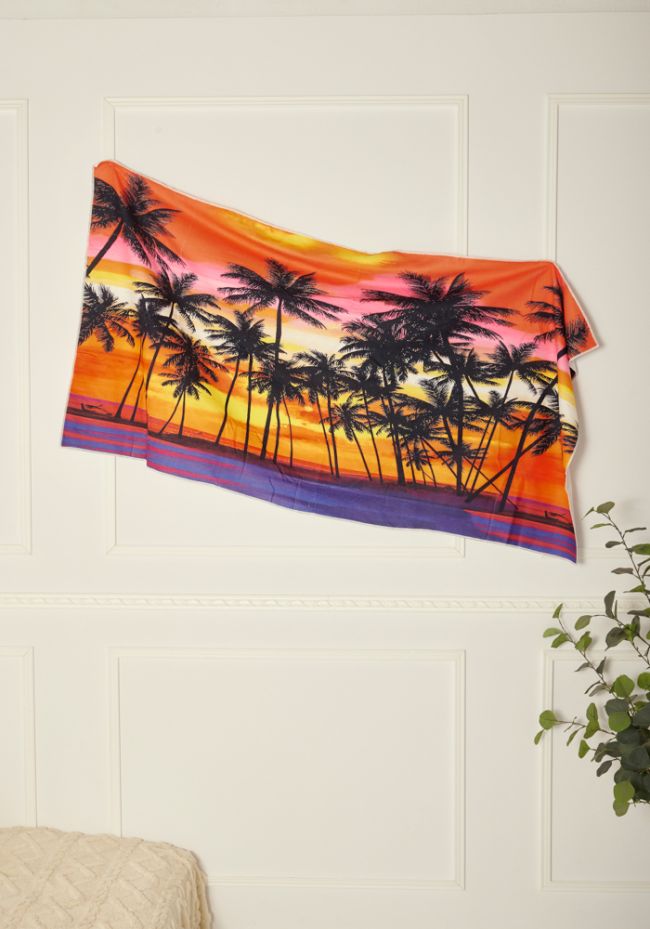 Πετσέτα παραλίας με φοινικόδεντρα(150cm X 75cm)