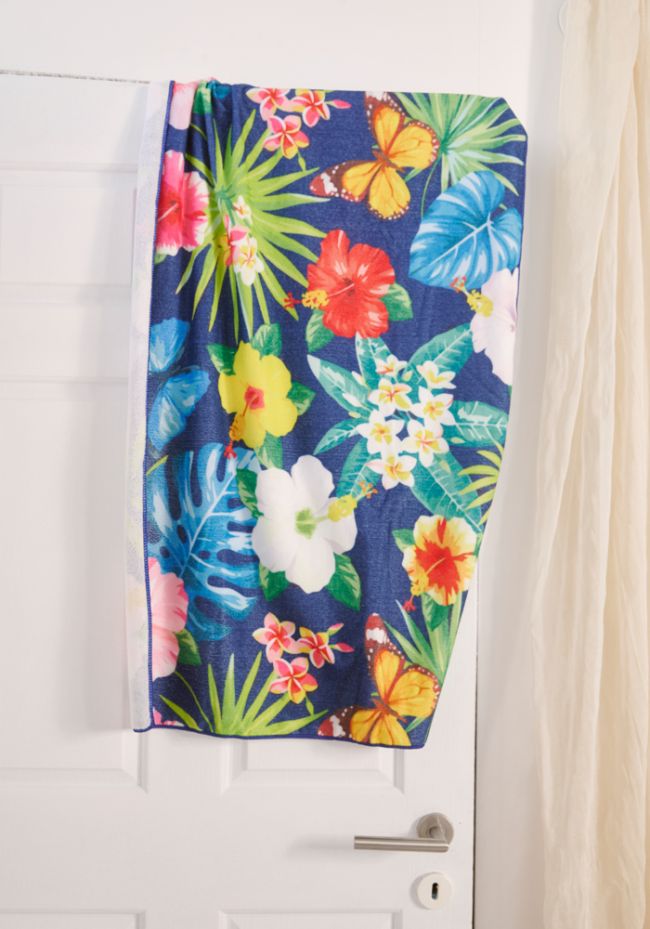 Πετσέτα θαλάσσης floral print (70εκ-150εκ)