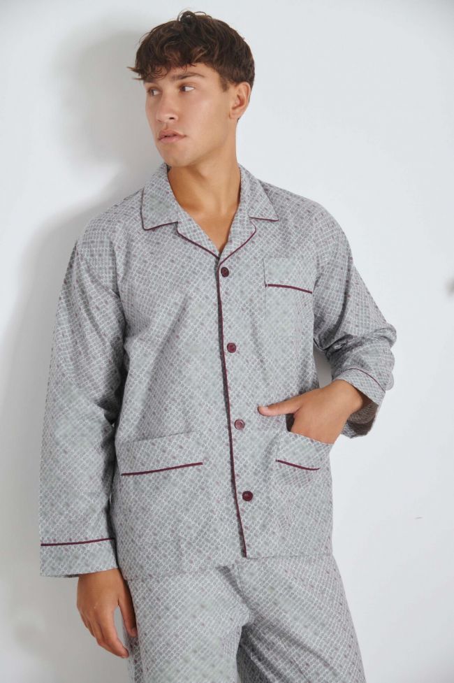 Pajama men's buttoned classic pajamas