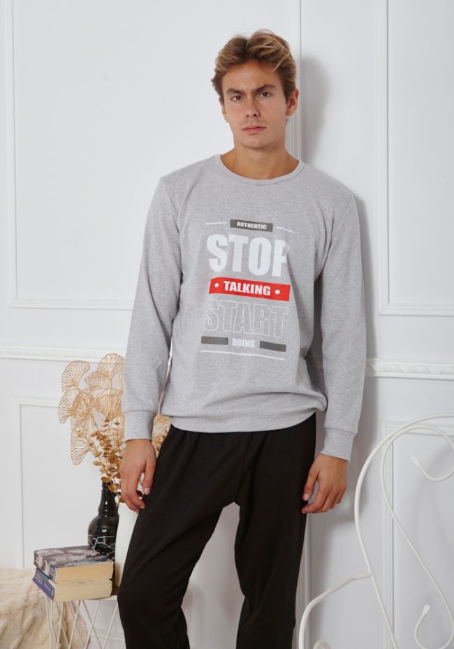 Male pajamas with logo and lines