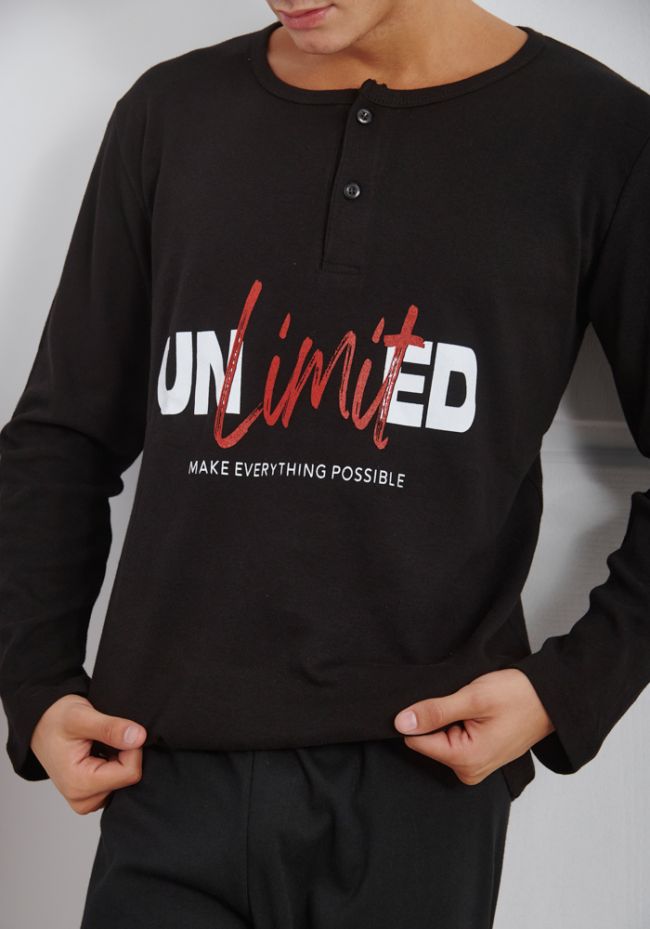 Πιτζάμα ανδρική με logo UNLIMITED