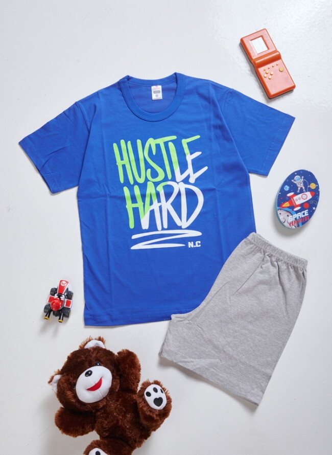 Πιτζάμα εφηβική με logo HUSTLE HARD
