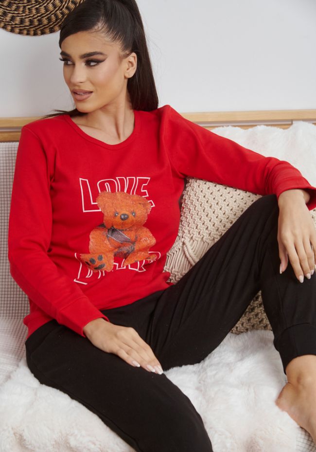 Women's pajamas with bear and logo