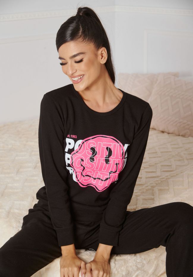 Women's Pajama with Emoji and Logo Positive