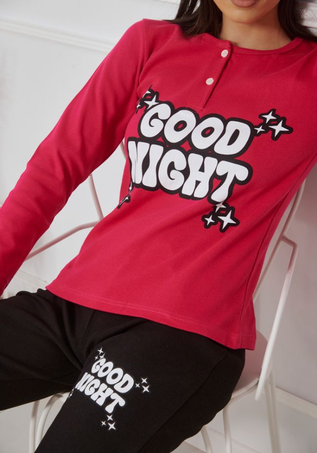 Πιτζάμα γυναικεία με logo GOOD NIGHT