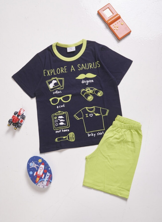 Children's pajamas with explorer's tools