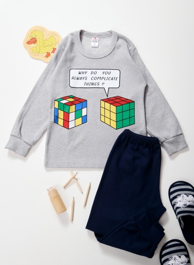 Children's pajamas with a Rubik's cube