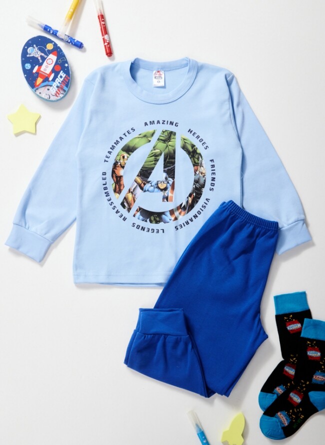 Children's pajamas with a super hero logo